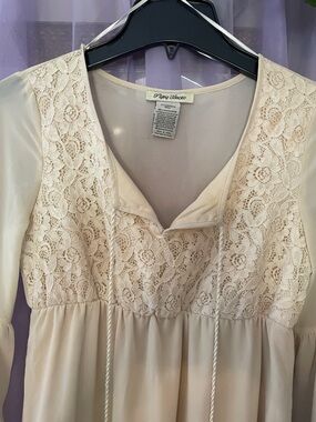 Flying Tomato Ivory Lace Bodice Peasant Dress